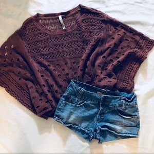 Open knit square top